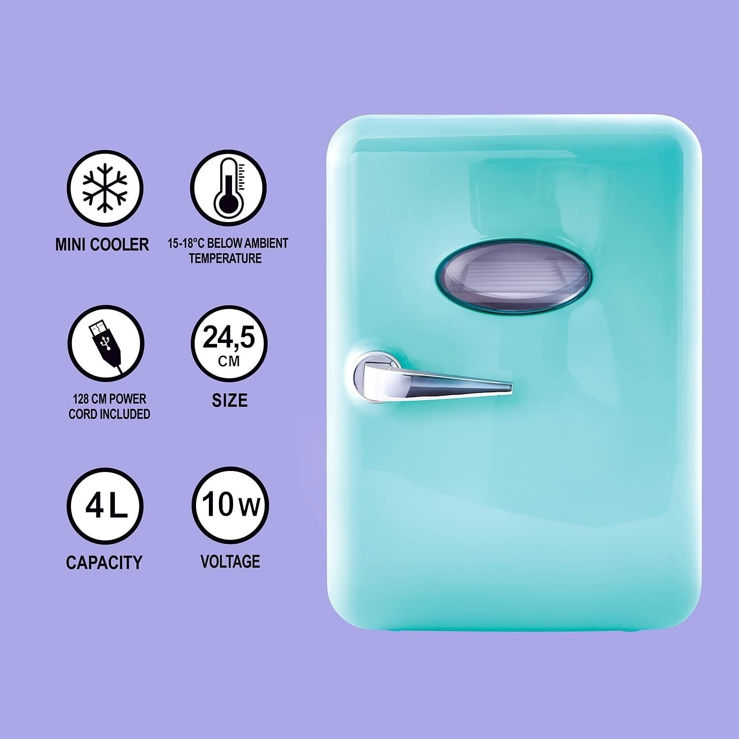 Portable Gamer Mini Fridge 4L USB Desk Cooler Drinks Snacks