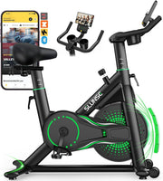 Quiet Magnetic Spin Bike w/ APP, LCD, Dumbbell Rack, 35lb Flywheel, 180kg Cap