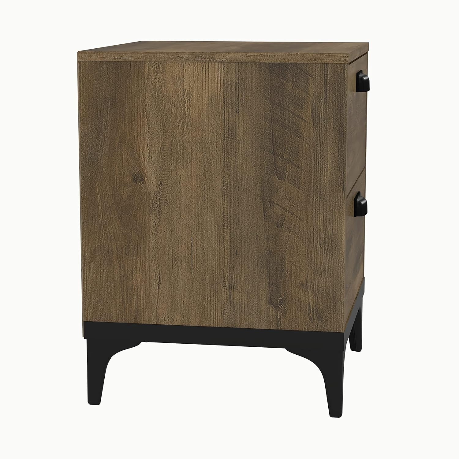 2 Drawer Bedside Table Knotty Oak Storage Unit Nightstand Cabinet