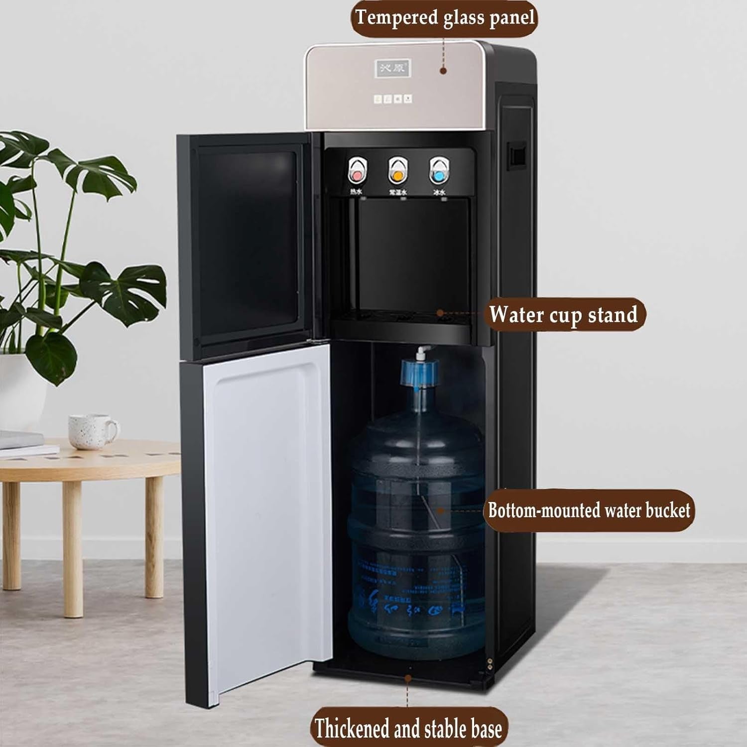 Bottom Loading Water Dispenser Hot Cold Room Temp Floor Standing
