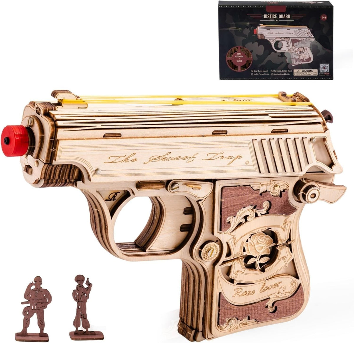 Wooden Rubber Band Gun Kit for Teens Adults – DIY Puzzle Toy Gift Set
