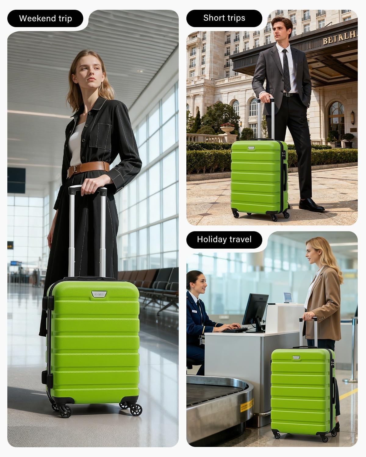24in Medium Check In Luggage Hard Shell TSA Lock Silent Spinner Wheels