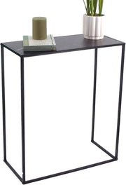 Slim Metal Console Table with Marble Effect Top, Entryway Storage