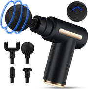 Mini Deep Tissue Massage Gun Portable Muscle Massager Quiet 6 Speeds 4 Heads