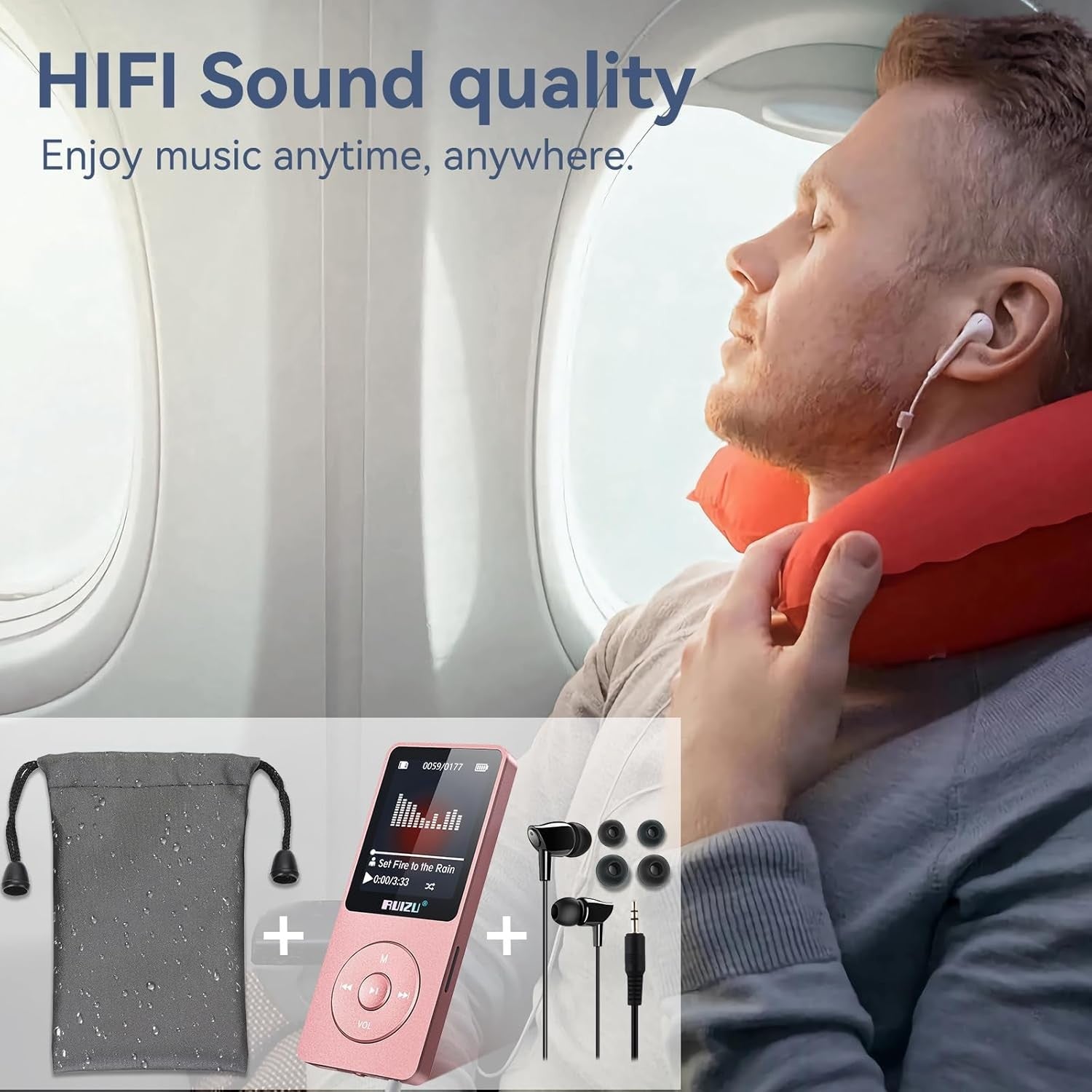 32GB MP3 Player Bluetooth 5.3 80H Battery 1.8" Screen TF 128GB
