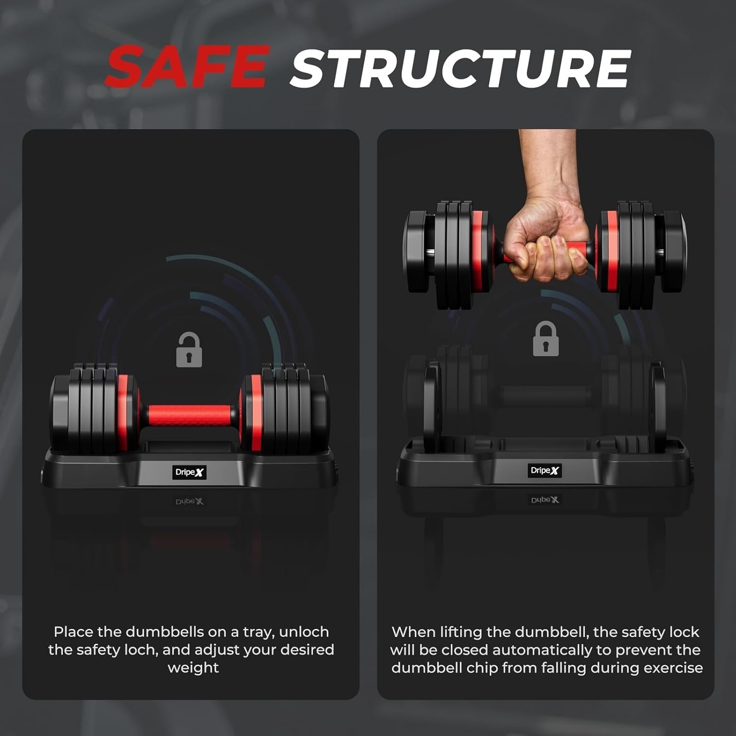 11kg Adjustable Dumbbell Single 5-in-1 One-Hand Dial Non-Slip Home Gym