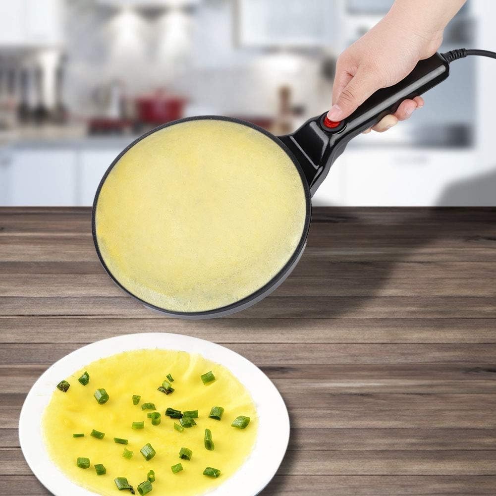 20cm Electric Crepe & Pancake Maker 800W Non-Stick Adjustable Heat