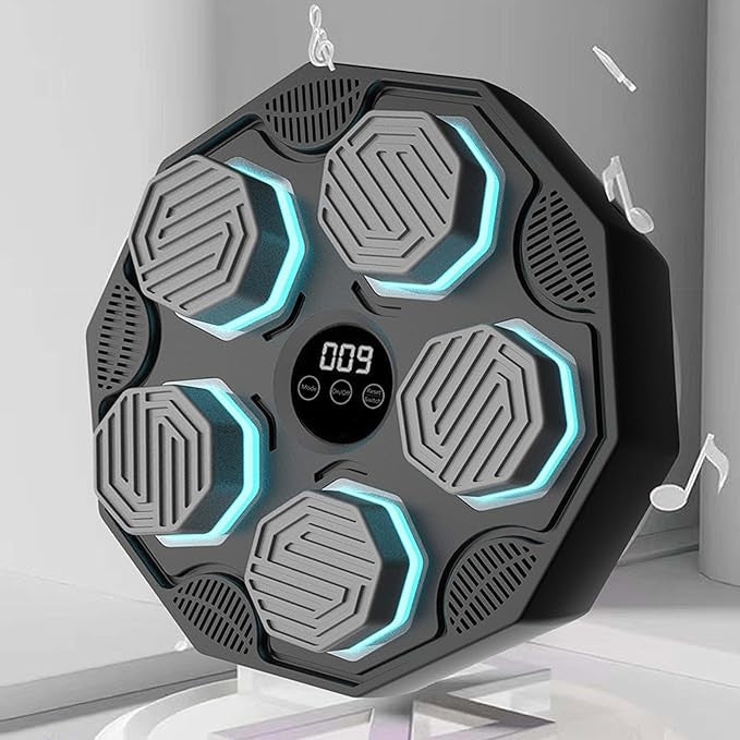 Music Boxing Machine Wall Mount Bluetooth LED Punch Trainer Home Gym Fitness