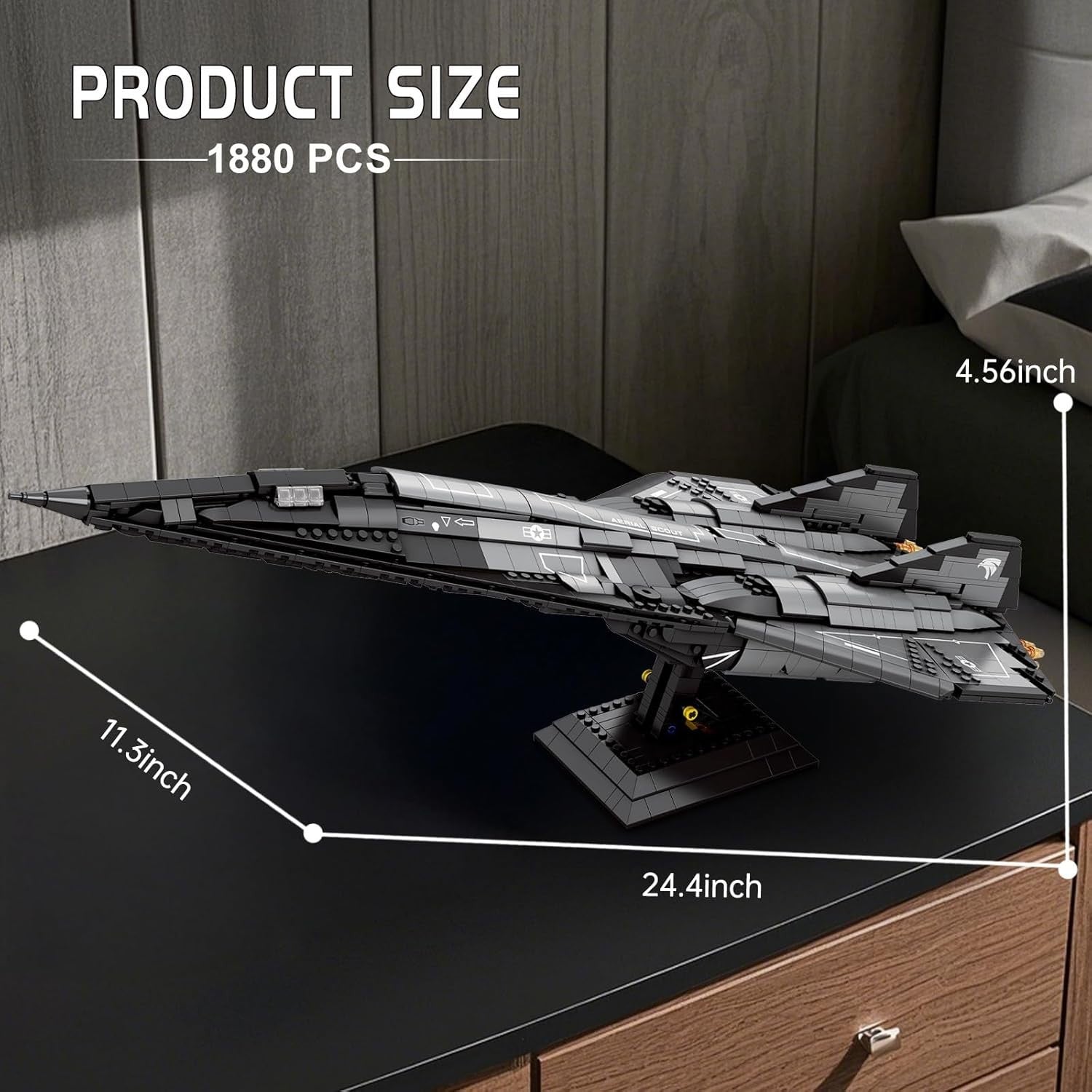 SR-72 Military Jet Building Blocks 1880Pcs Tactical Aircraft Model Toy