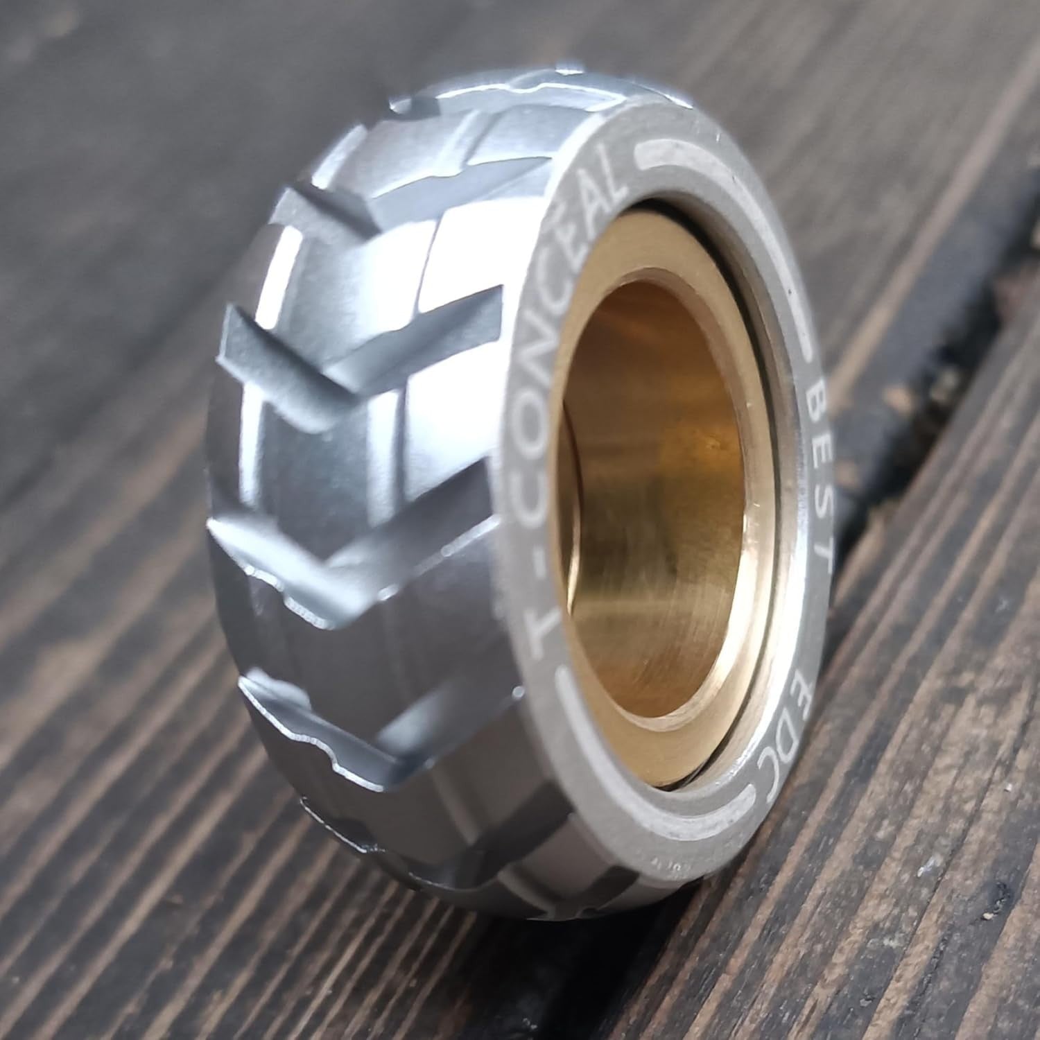 Silver Magnetic Fidget Ring Haptic Coin Stainless Steel Stress Toy