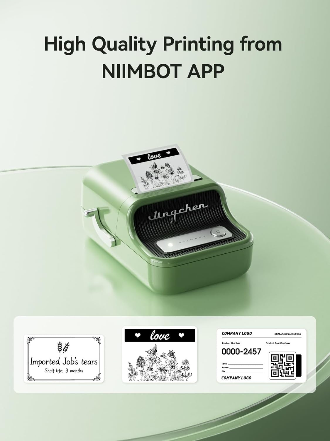 B21 Portable Thermal Label Printer 20-50mm Bluetooth Green