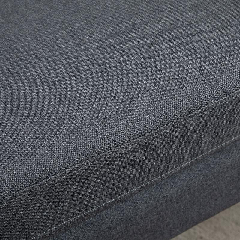 2-Seater Compact Sofa Grey Linen Upholstered Loveseat for Flats & Small Rooms