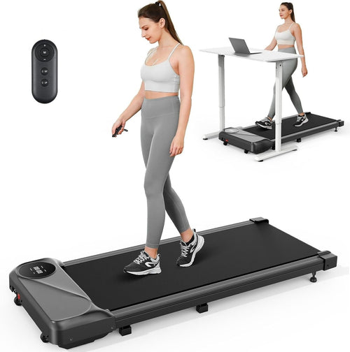 Under Desk Walking Pad 2.5HP Quiet Compact Treadmill 6km/h Portable Fitness