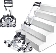 Folding Hand Truck Stair Climbing 10 Wheel Lightweight Aluminium Dolly Cart