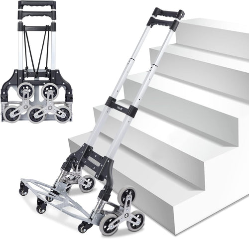 Folding Hand Truck Stair Climbing 10 Wheel Lightweight Aluminium Dolly Cart