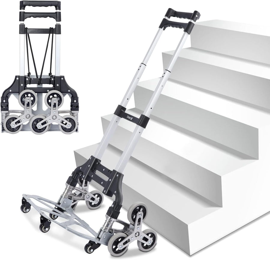 Folding Hand Truck Stair Climbing 10 Wheel Lightweight Aluminium Dolly Cart