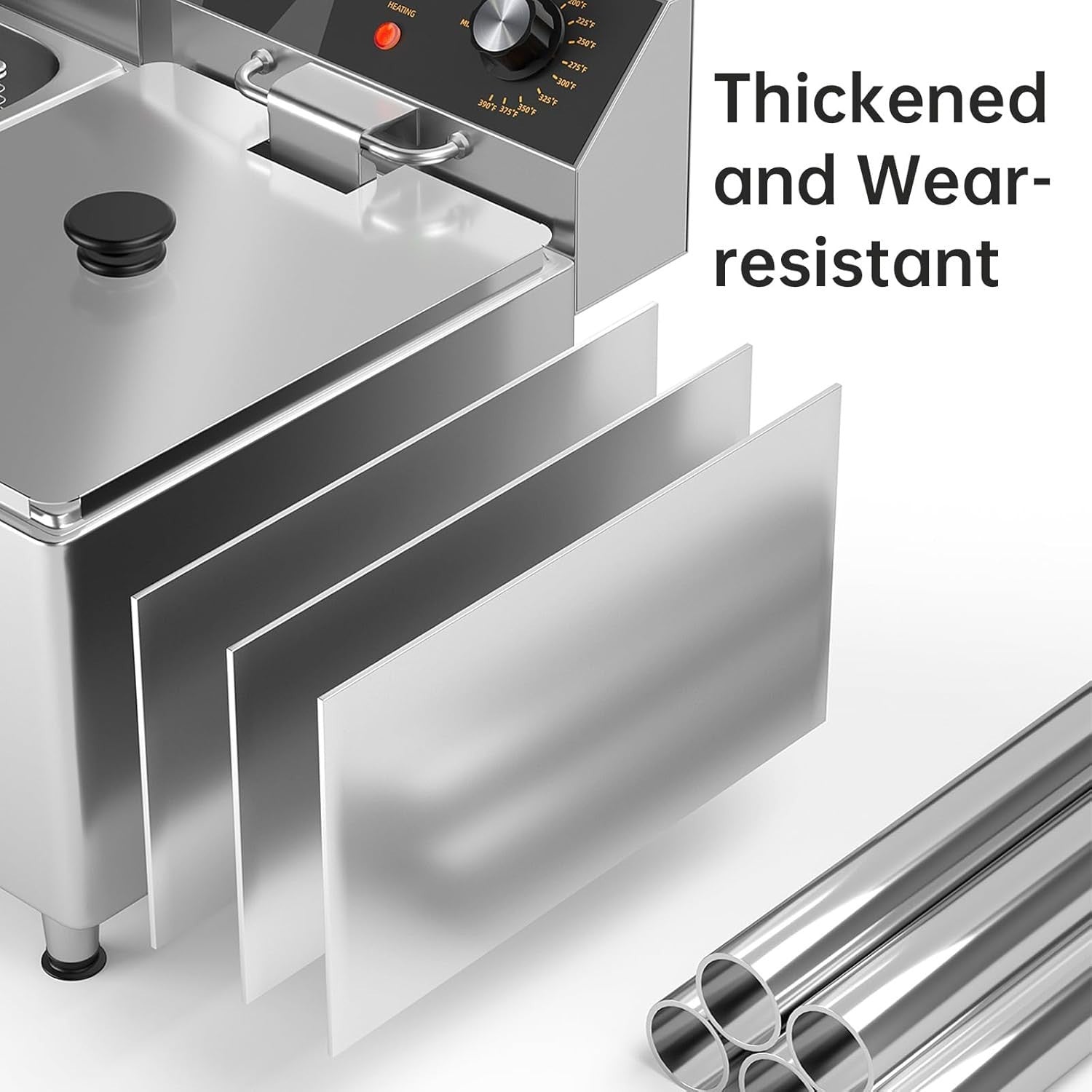 12L Commercial Electric Deep Fryer 3100W Stainless Steel Countertop