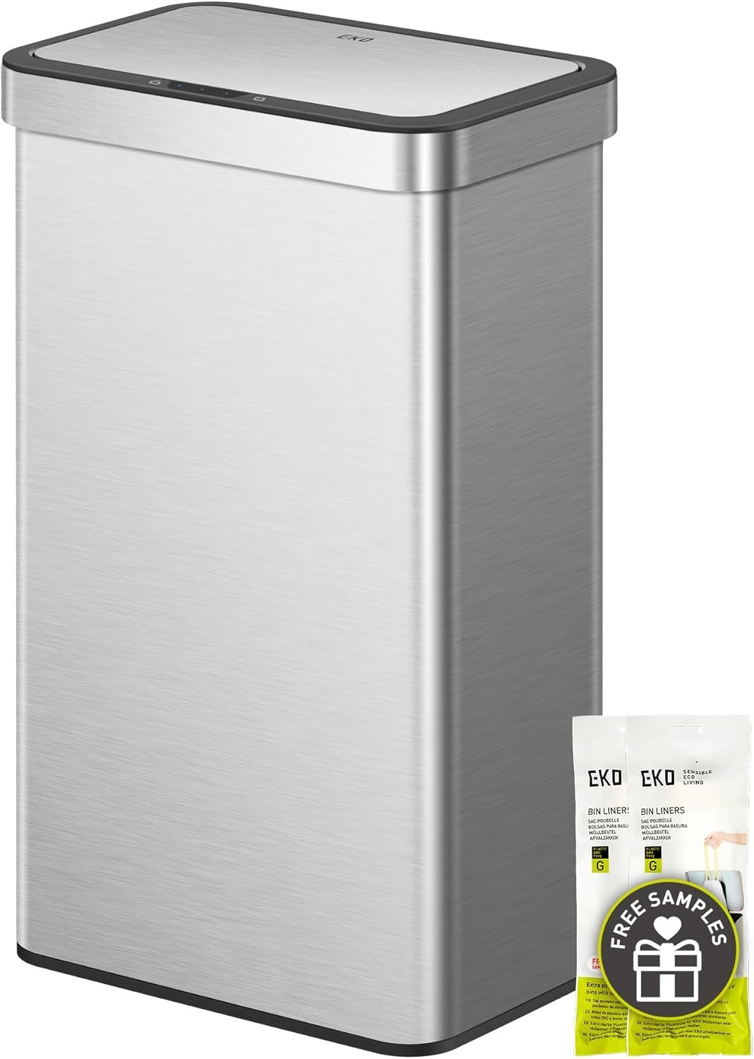 80L Motion Sensor Kitchen Bin Stainless Steel Rectangular