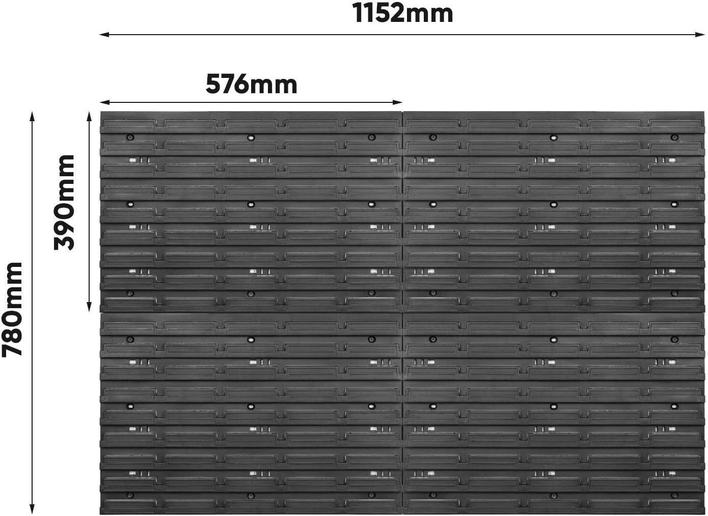 Wall Mounted Tool Peg Board Set Garage Storage Bins Workshop Rack