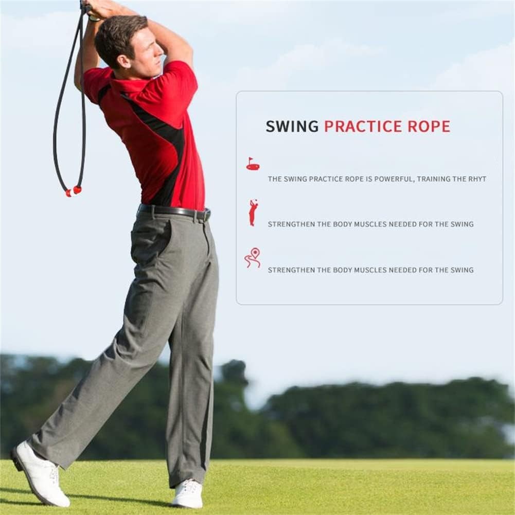 Golf Swing Trainer Aid Set Tempo Speed Rope & Warm Up Stick
