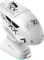 Wireless Gaming Mouse 65g 25000 DPI RGB Charging Dock White