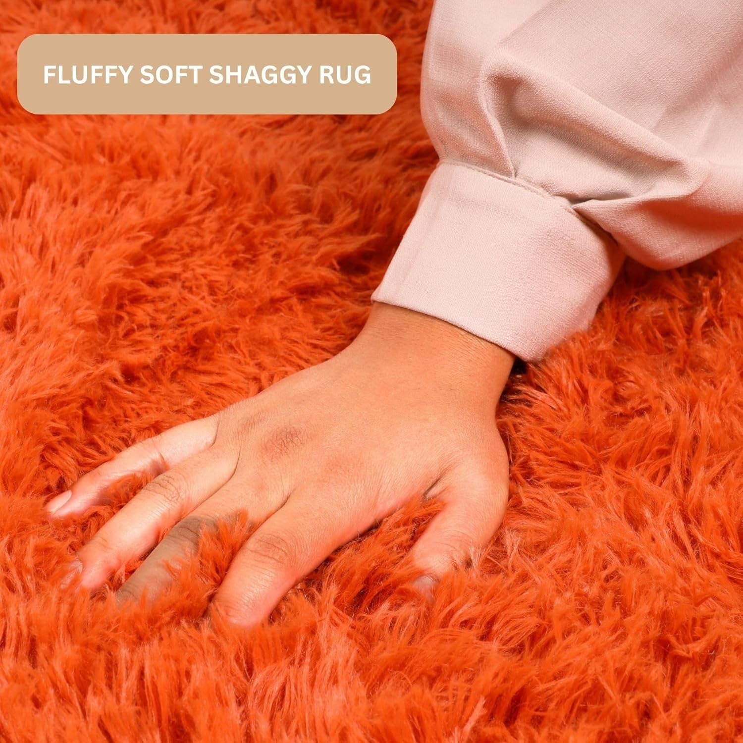 Rust Hallway Runner Rug 80x300cm Fluffy Thick Pile Non Slip Shaggy Carpet