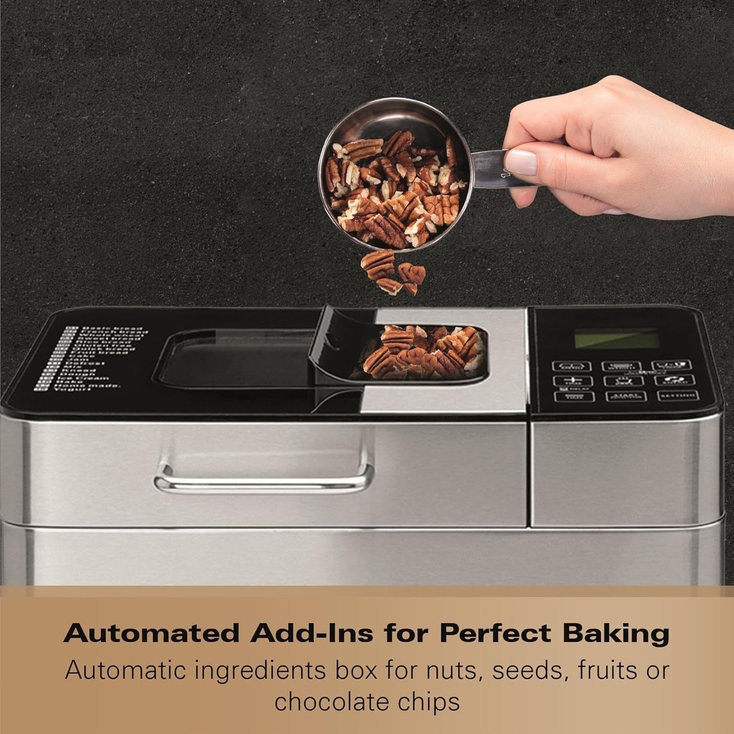 Bread Maker Machine 18 Programs Timer 3 Loaf Sizes Crust Control 600W Silver