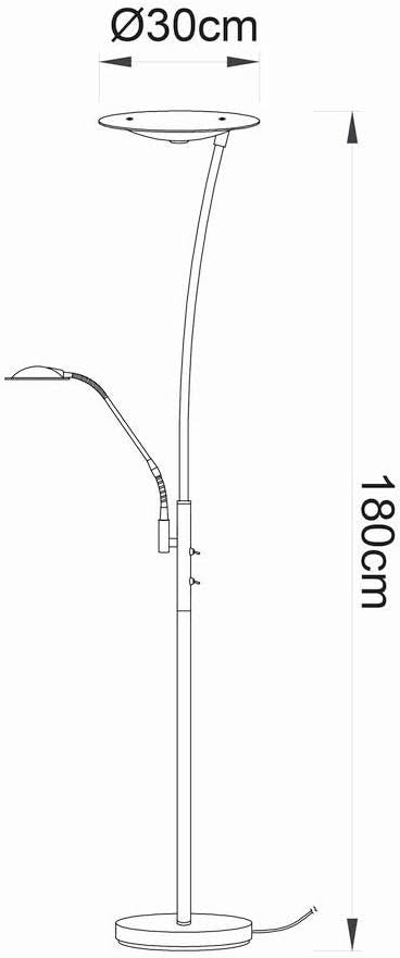 Chrome LED Mother Child Floor Lamp Adjustable Reading Light Uplighter