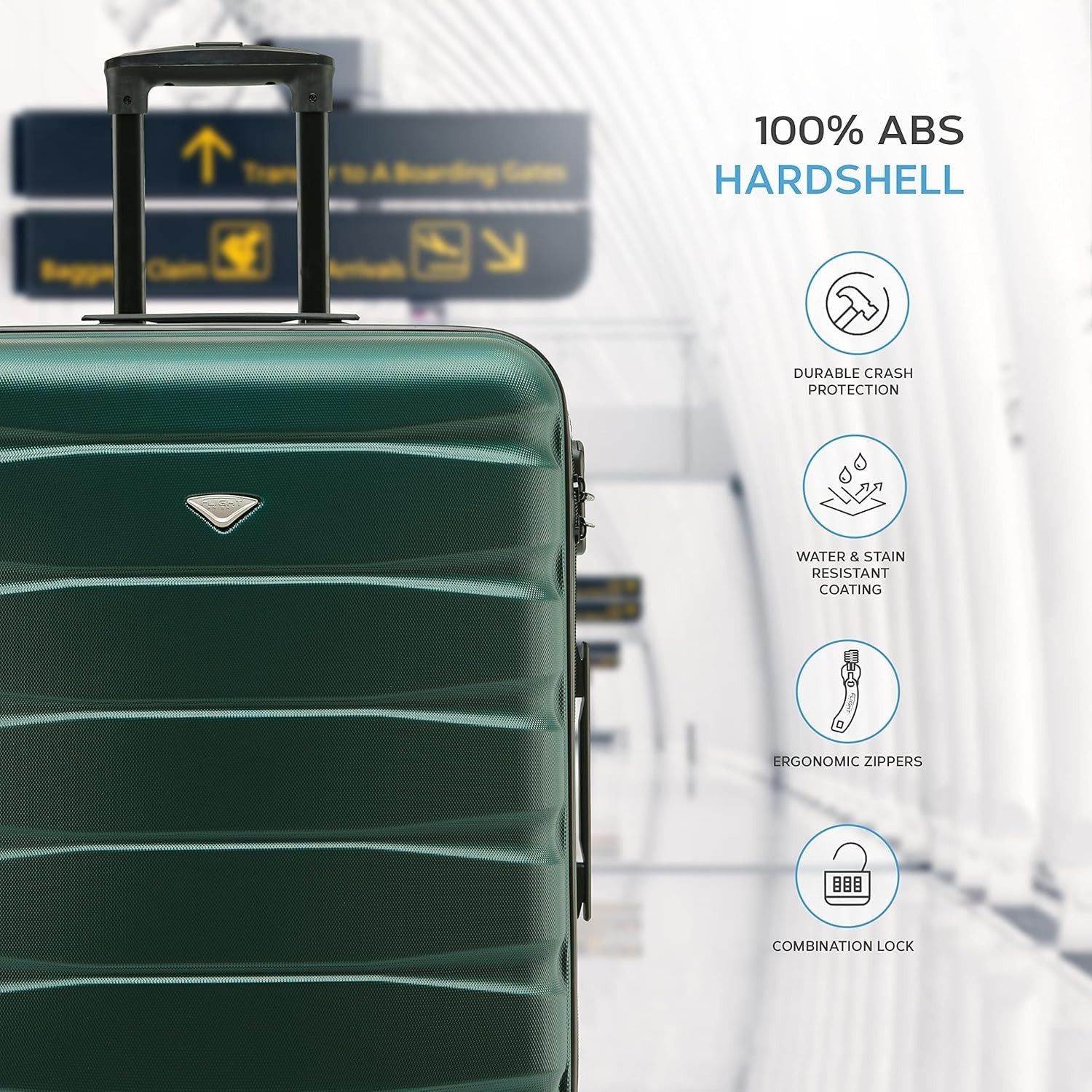 25” Medium Check-In Luggage ABS Hard Shell 4 Wheel Spinner Case