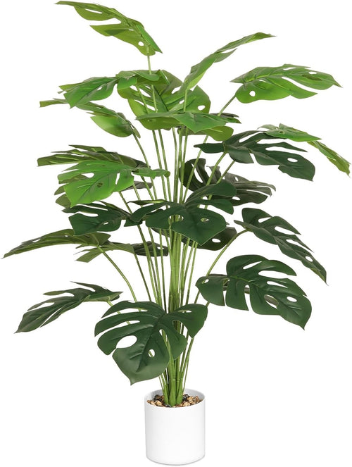 28-Inch Artificial Monstera Plant Fake Tropical Tree Indoor Outdoor Decoration