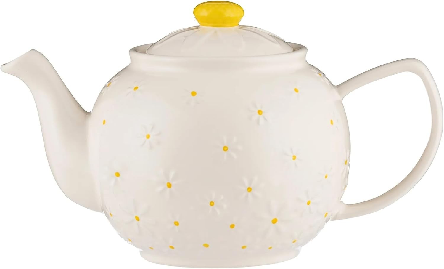 Ceramic Tea Set 3 Piece Teapot Creamer Sugar Bowl Daisy Pattern 1L
