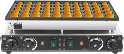 Commercial 50-Hole Mini Dutch Pancake Maker 1700W | Temp & Timer