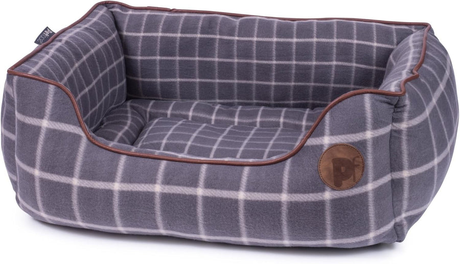 Large Square Dog Bed Washable Reversible Cushion Grey