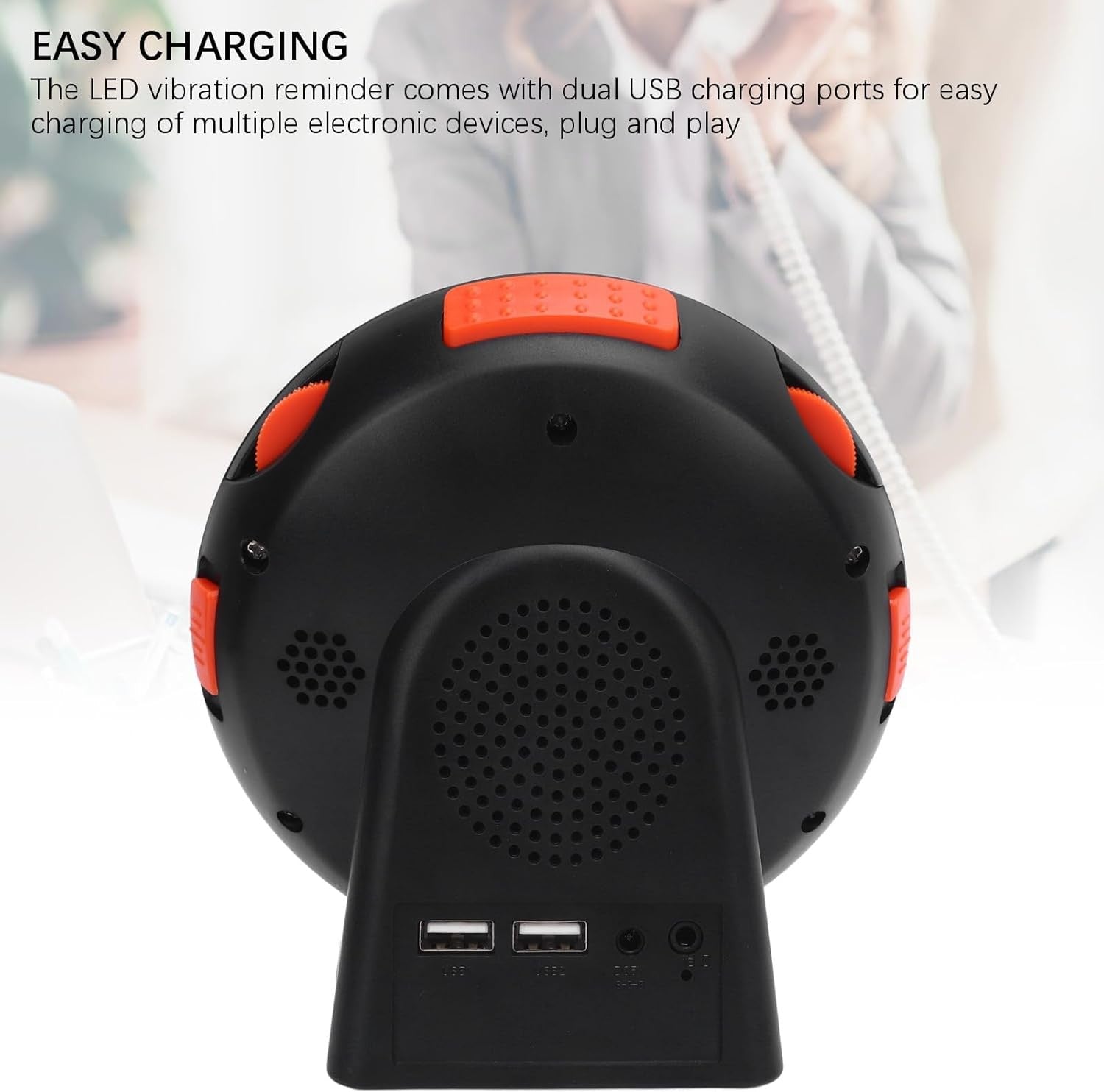 Extra Loud Alarm Clock Heavy Sleepers Bed Shaker LED Display USB Charging
