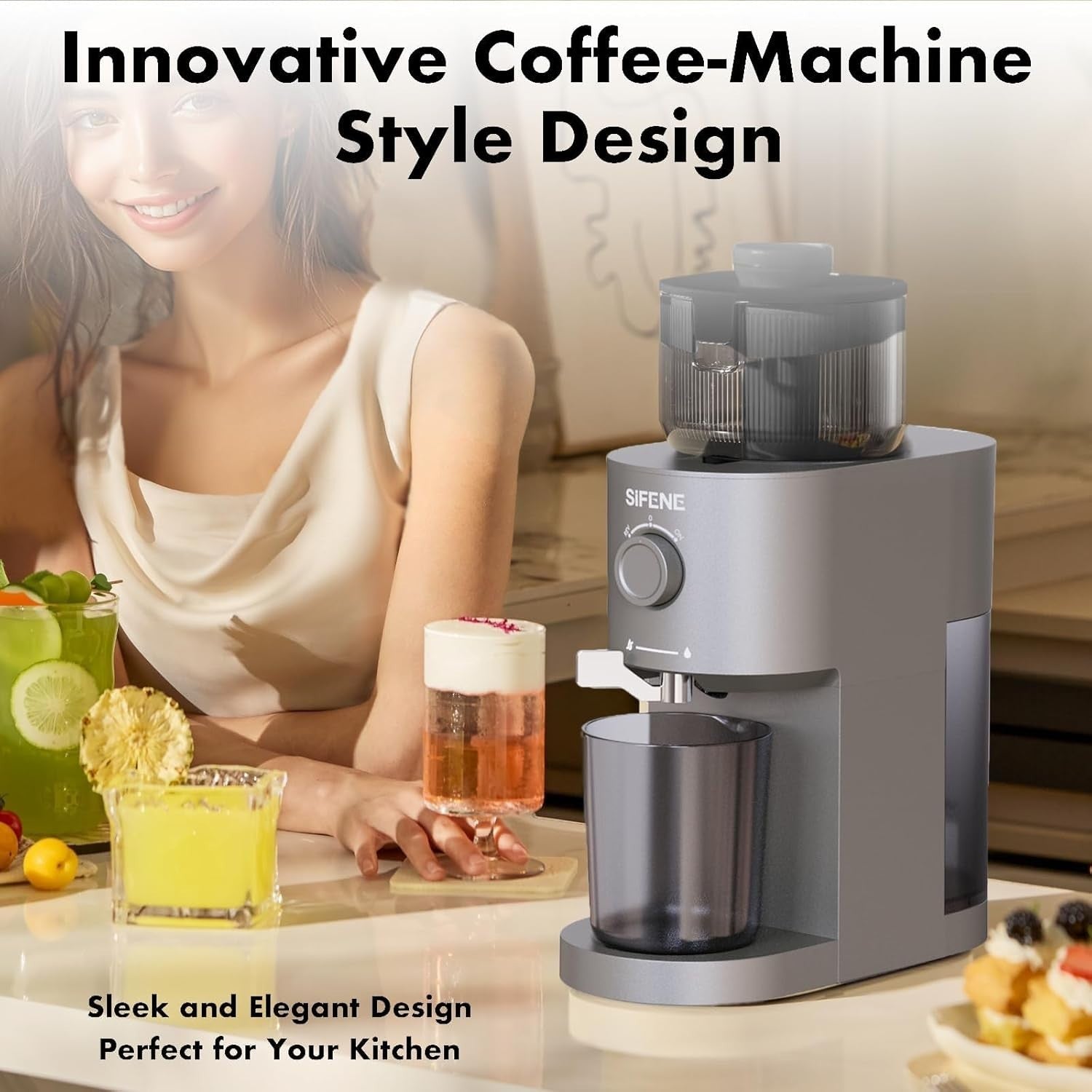 Green Cold Press Juicer 5.2in Feed Chute Whole Fruit High Yield Easy Clean