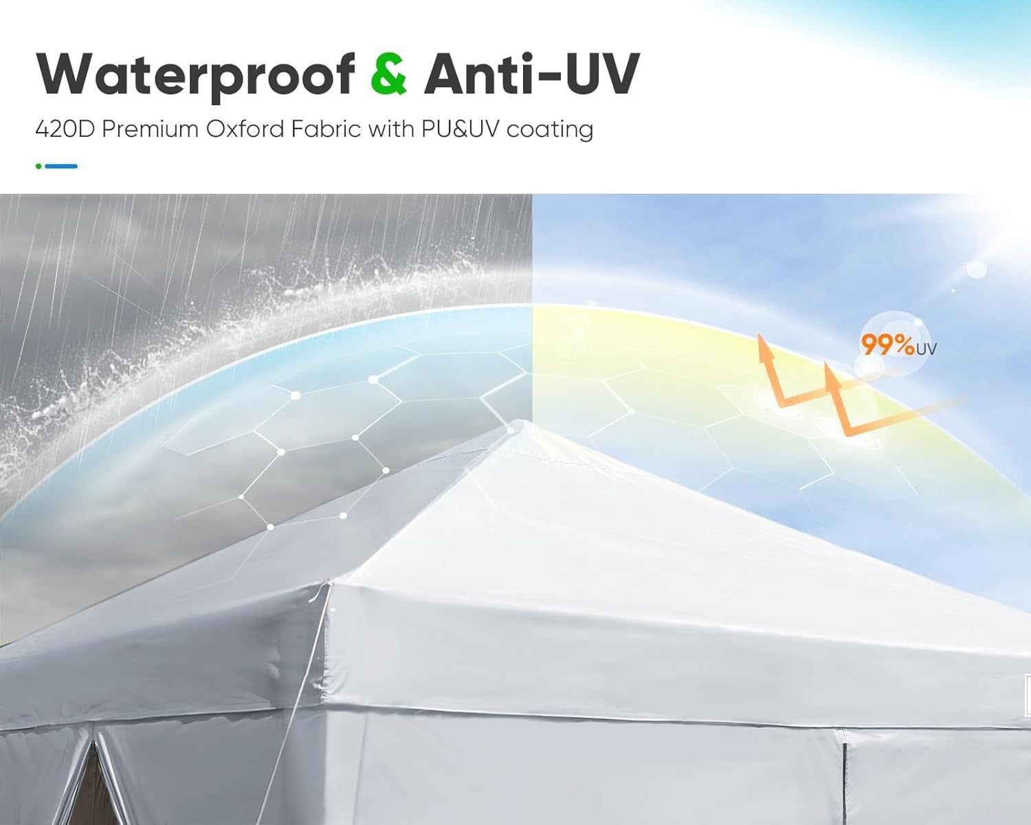 3x3M White Pop Up Gazebo With Mesh Sidewalls Outdoor Tent