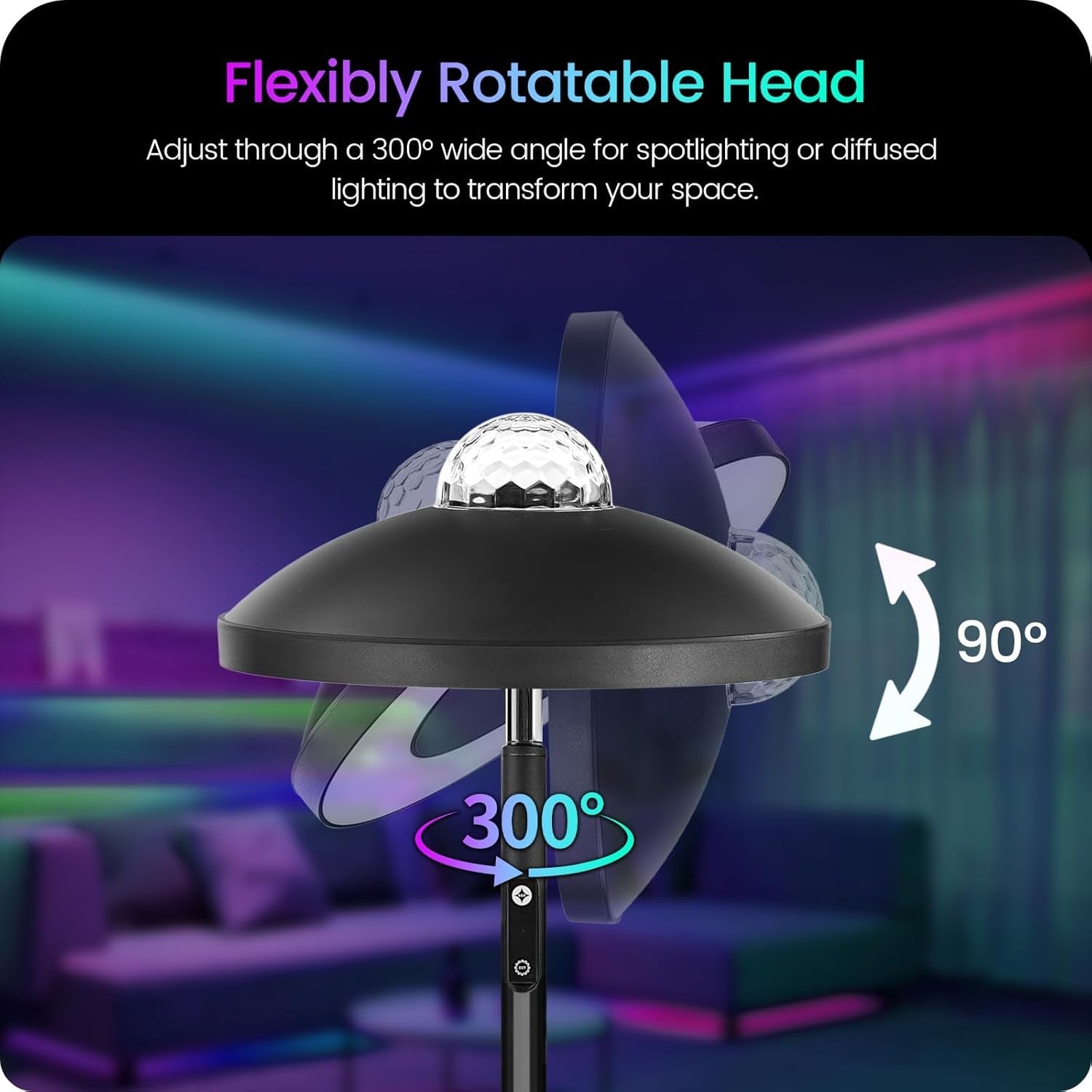 RGB Galaxy Projector Floor Lamp Remote Dimmable Corner LED Standing Light
