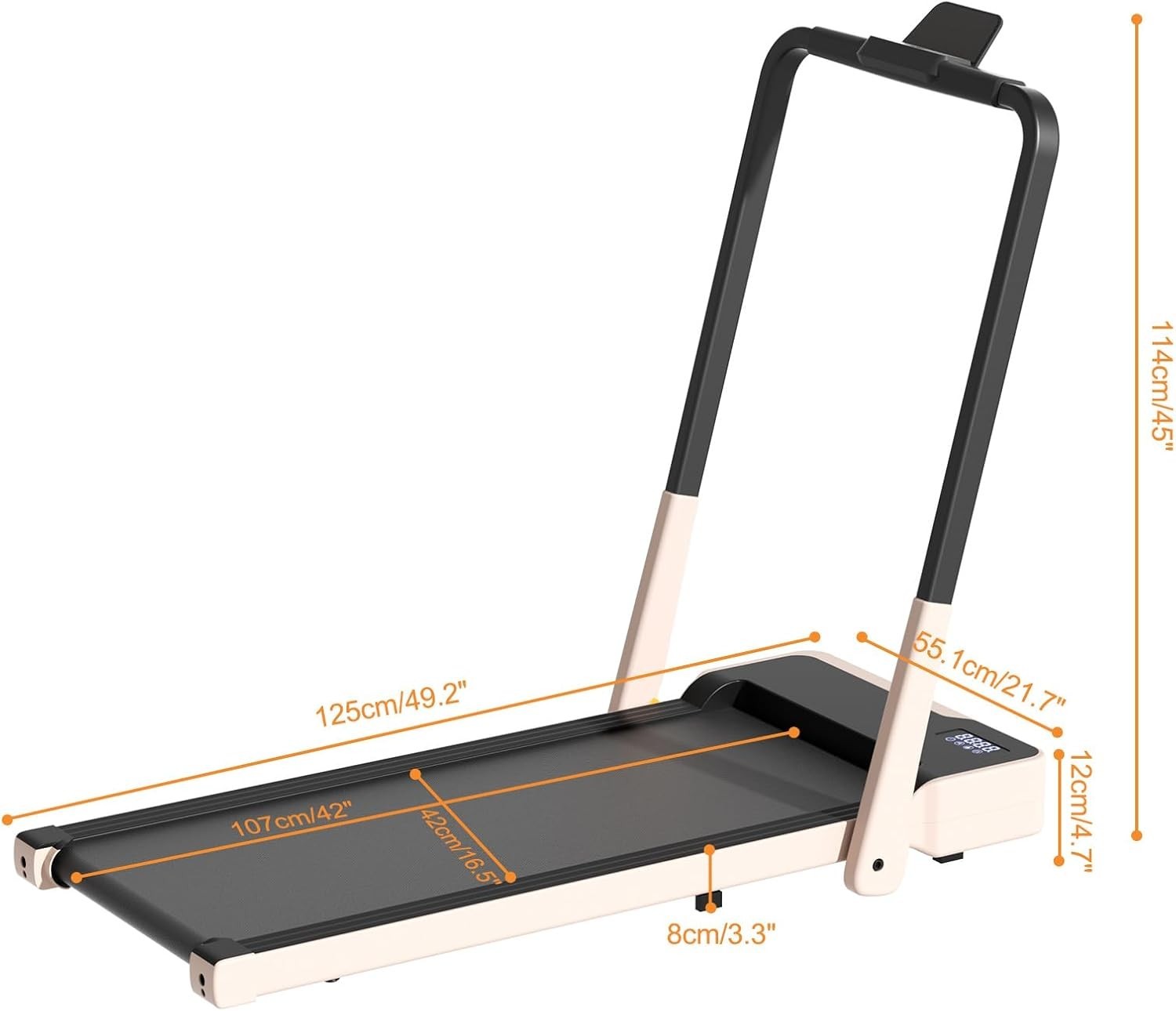 Foldable Home Treadmill 2.5HP LED Display Remote Quiet Walking Running