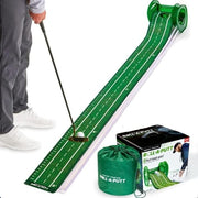 Golf Putting Mat Indoor 9.5ft Automatic Ball Return Realistic Practice Green