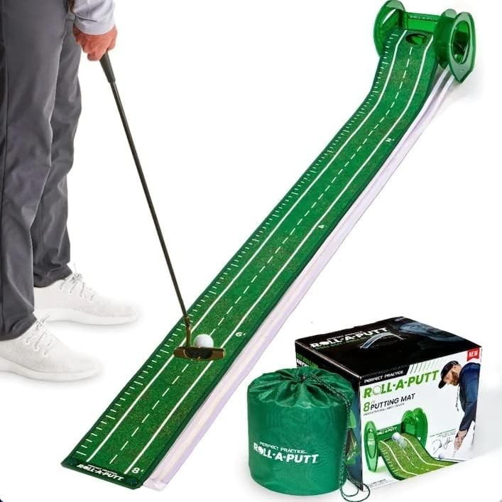 Golf Putting Mat Indoor 9.5ft Automatic Ball Return Realistic Practice Green