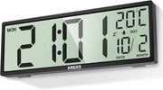 Large Digital Wall Clock Jumbo Display Temp Date Alarm Auto-DST 14.5" Modern