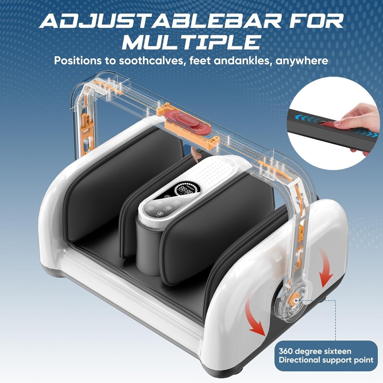 Deep Kneading Foot Massager with Heat & Air Compression for Legs & Calves