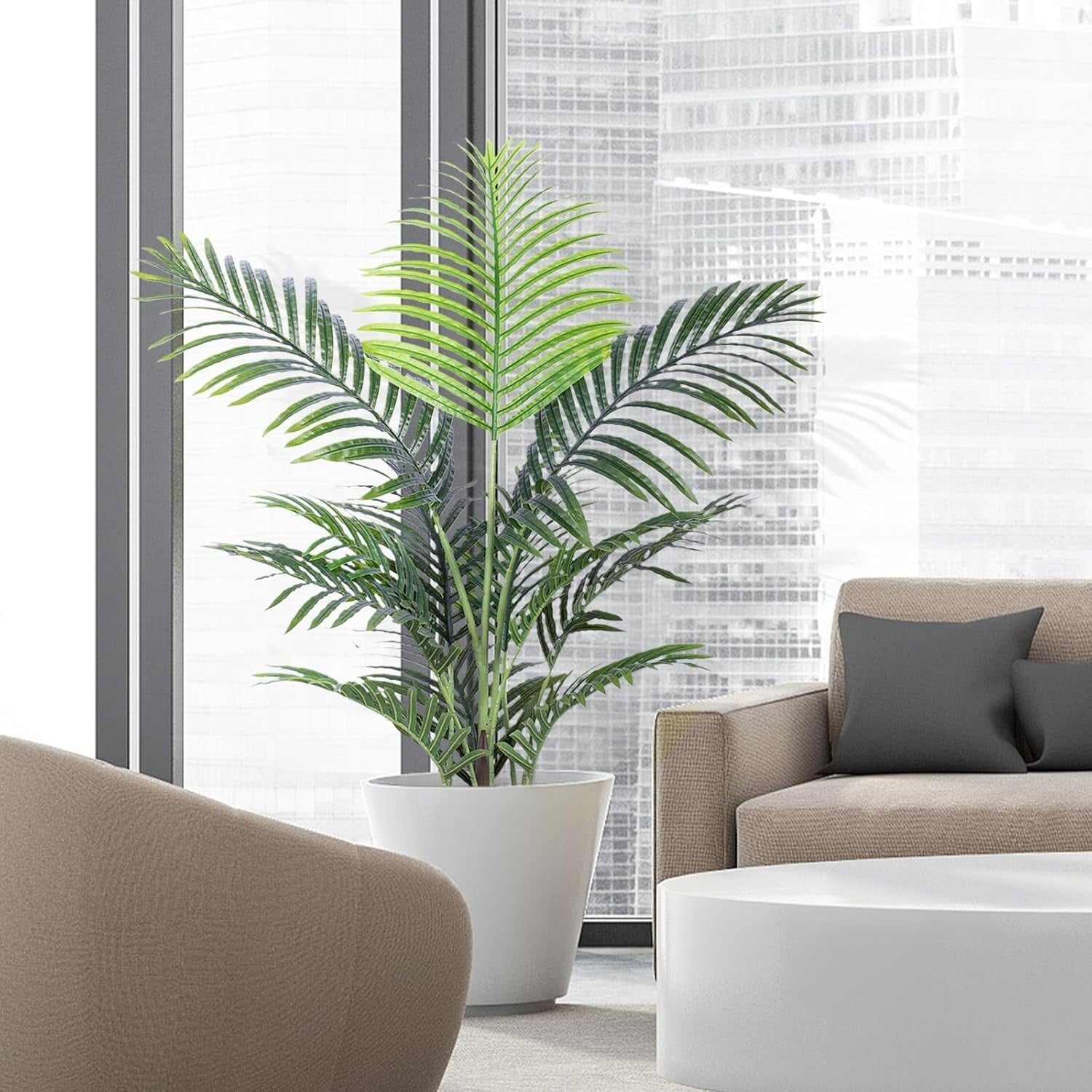 90cm Artificial Palm Trees 2pcs Small Tropical Plants Indoor Home Decor Set
