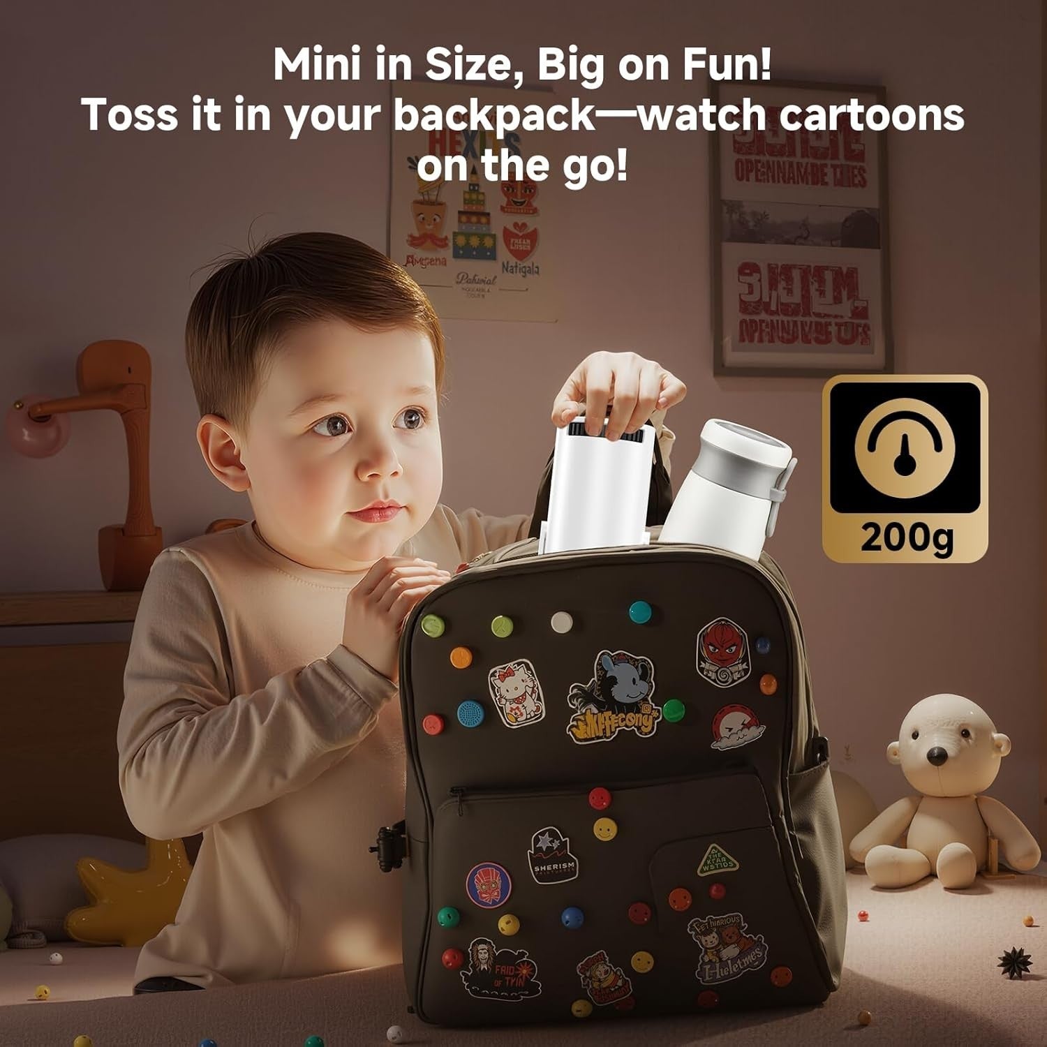 Mini WiFi Projector 240° Rotating 5000 Lumens Kids Bedroom Cinema