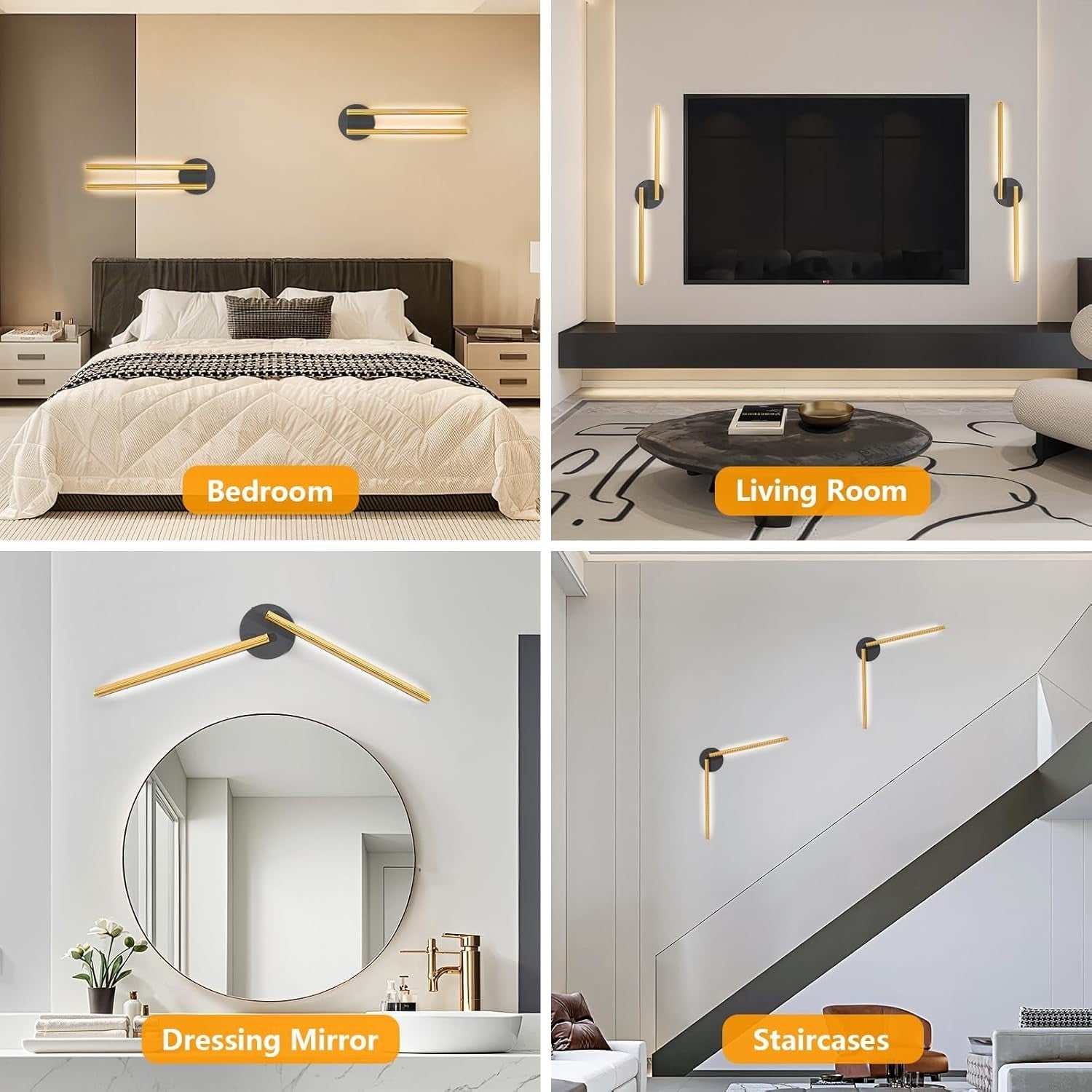 Rechargeable Wireless Wall Sconces 77CM Dimmable LED 3 Color Temps