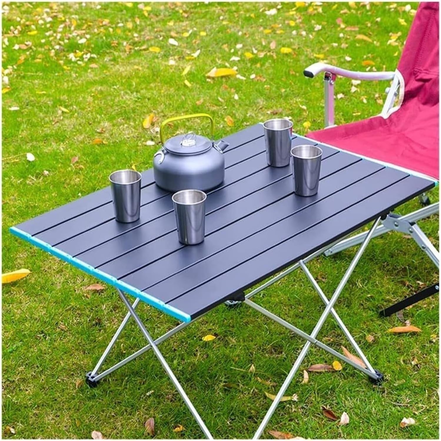 Aluminium Folding Camping Table Lightweight Picnic BBQ Outdoor Desk 39cm