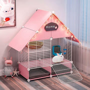 Indoor Rabbit Cage 2 Storey Small Animal Hutch Easy Clean Trays Urine Guard