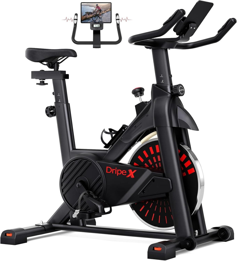 Quiet Magnetic Exercise Bike for Home w/ LCD Display, Adjustable Seat & Holder