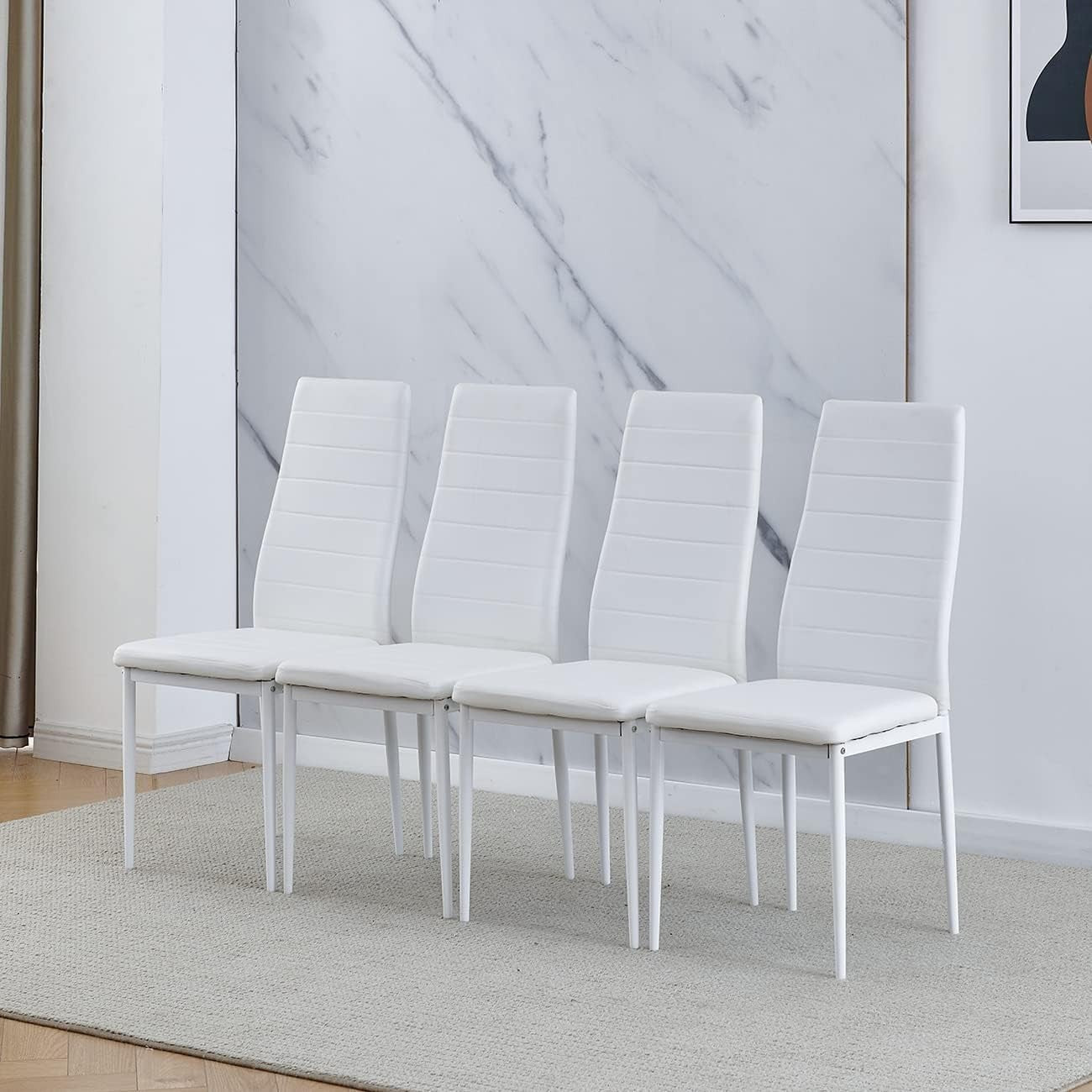 Round Glass Dining Table Set 4 Velvet Chairs Compact Modern Kitchen Space