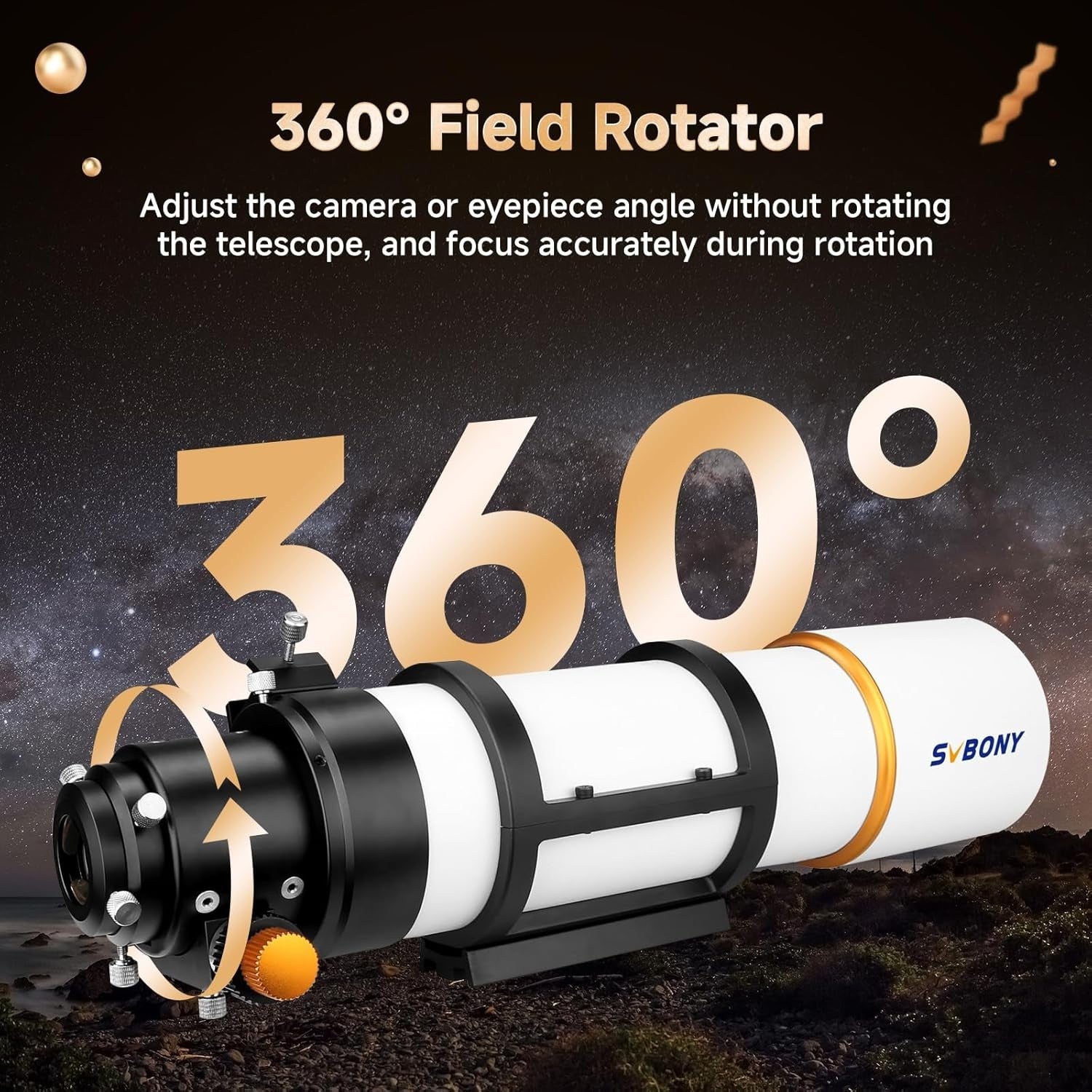 SV48P 90MM F5.5 Refractor Telescope OTA Altazimuth Dual-Speed Focuser
